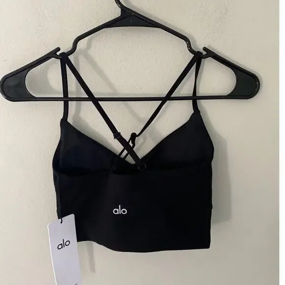 New Alo Yoga Alosoft highlight bra, black Size XXS - Picture 3 of 3
